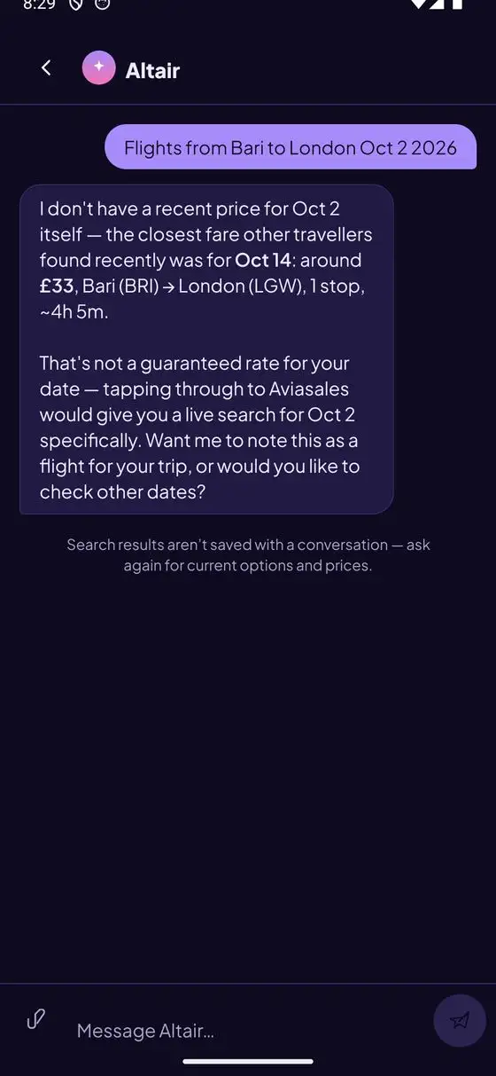 The Altair concierge reading a forwarded booking